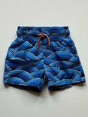 Appaman Baby Boy Wave Print Mid-length Swim Trunks - Size 3-6M